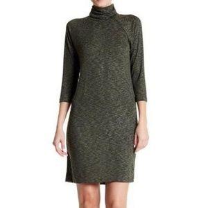 NWT Bobeau Green Heathered MockNeck  Sweater Dress